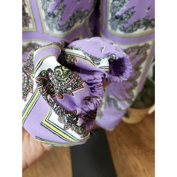 Toxik3 Jumpsuit Womens Small Purple Paisley Sleeveless Pockets Adjustable Strap - Picture 15 of 16